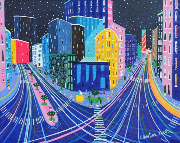 The Late Night In NYC, artwork by Katrina Avotina