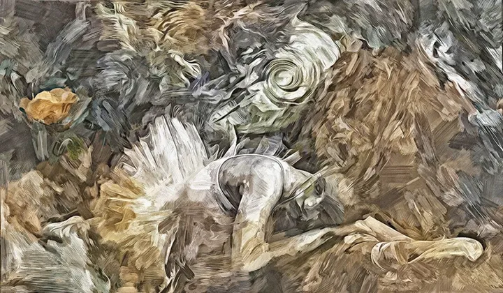 [Ballerina Series - The Poppy and the Ballerina] 2017 -070-4-12  40 x 68,5 cm, œuvre de Ali Aslan