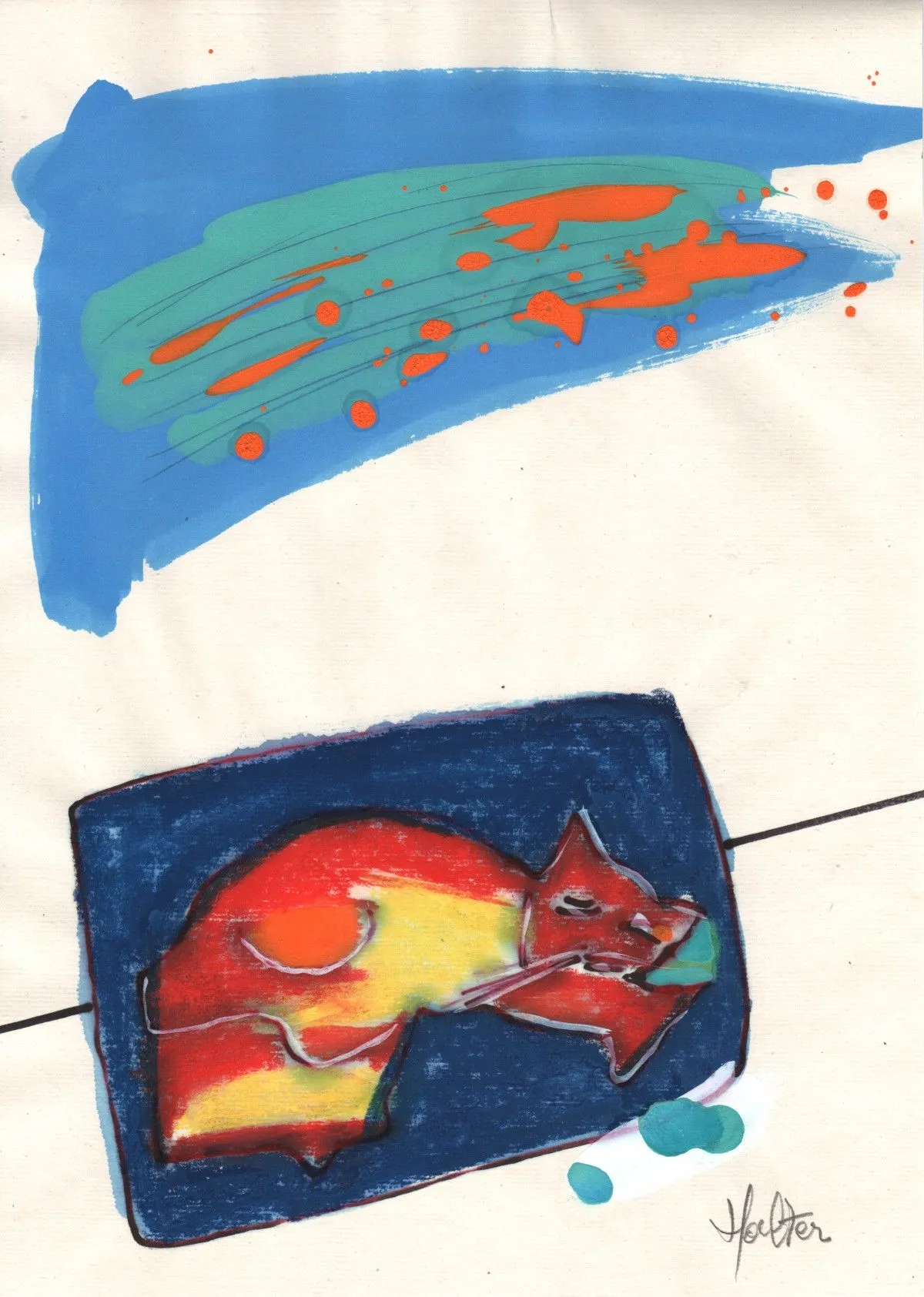 Chat nuage, artwork by Alain HALTER