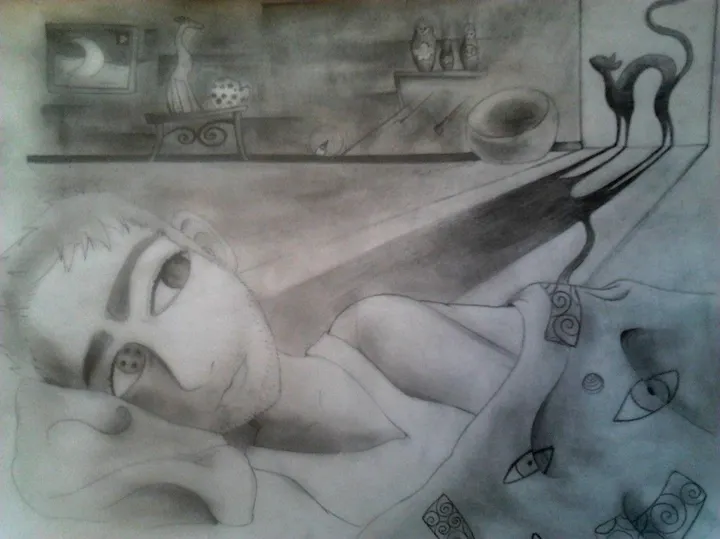 Alvaro y Cosmo, artwork by Angel Pineda