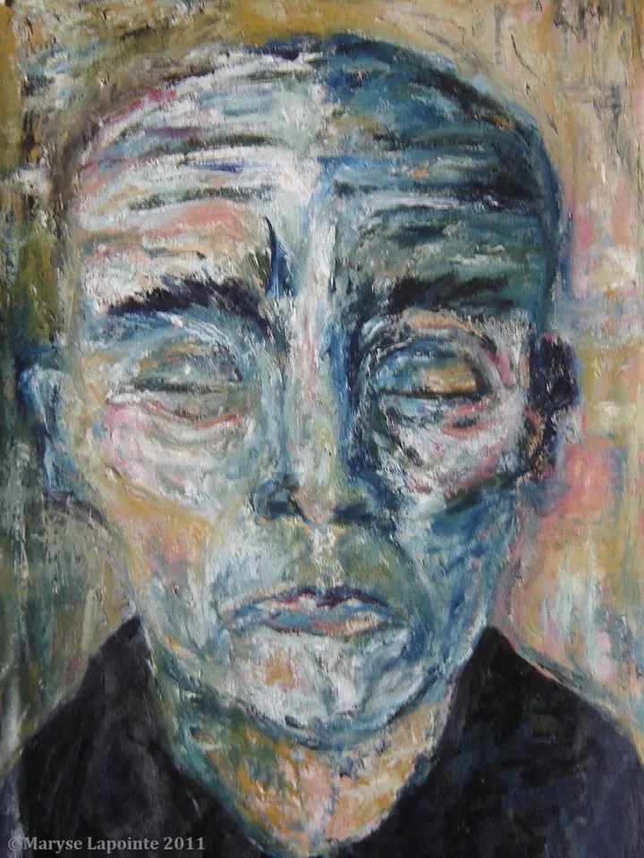 Portrait aux yeux fermés, artwork by Maryse Lapointe