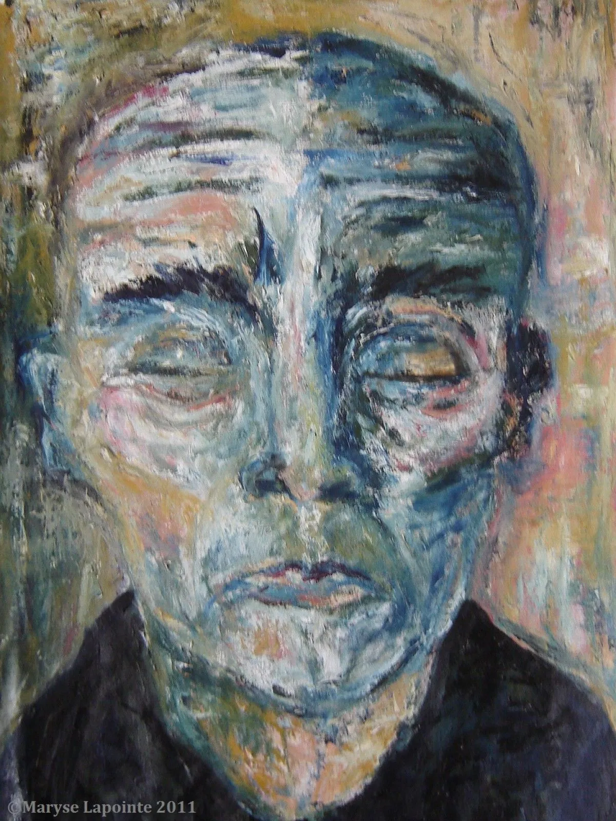 Portrait aux yeux fermés, œuvre de Maryse Lapointe