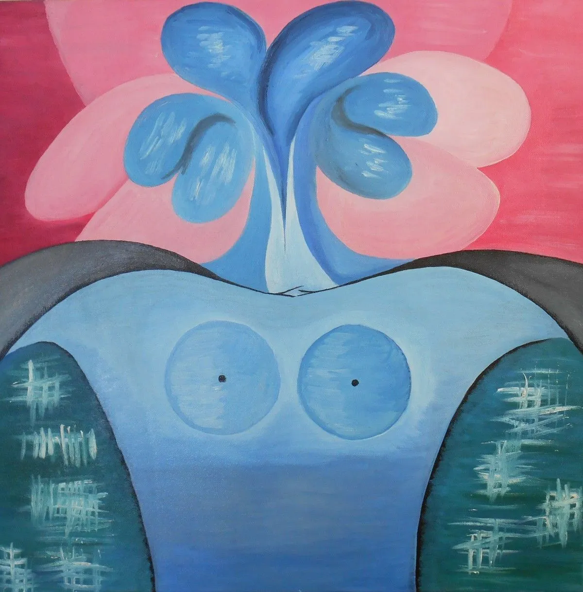 oil "blumiger Busen Kopf", œuvre de Hansjörg Hermann