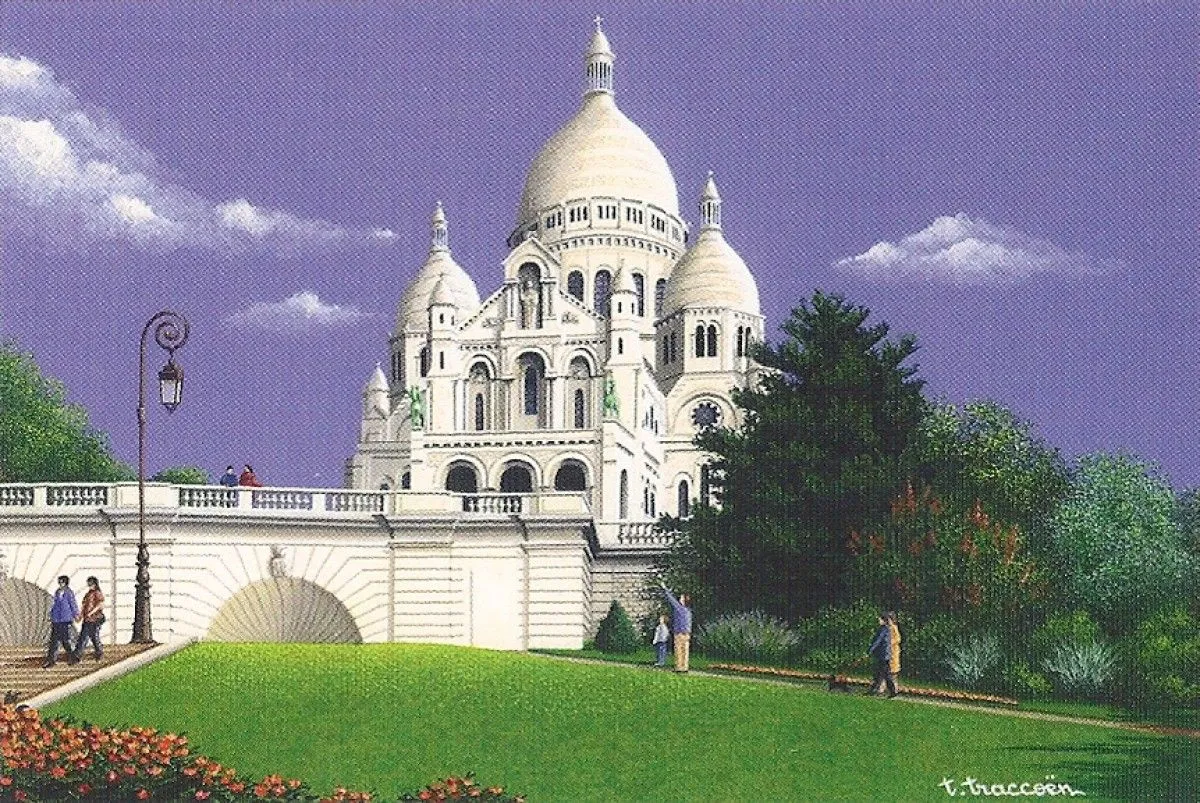 paris, le sacré coeur ( postal card ), artwork by Thierry Traccoën