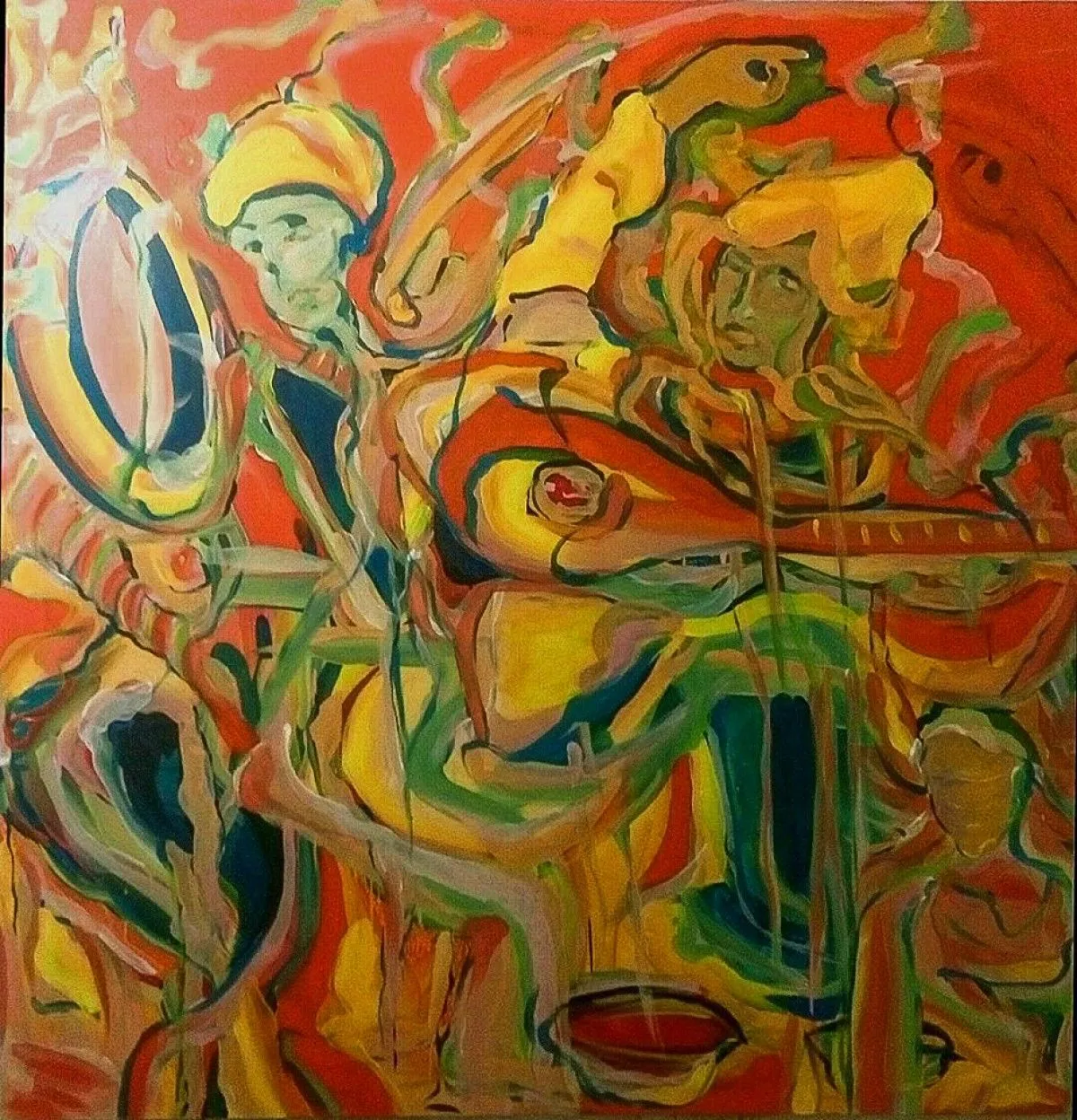 Les musiciens., artwork by Charaf El Ghernati