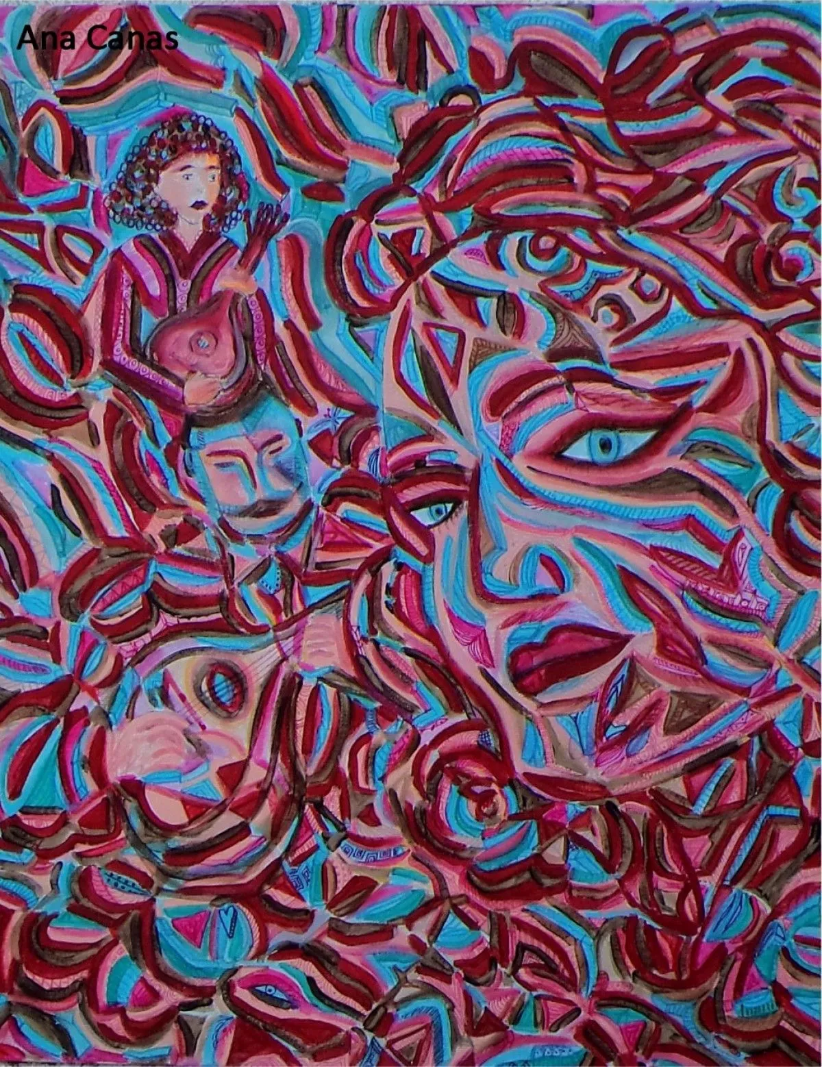 Amalia Rodrigues and Fado songs, artwork by Ana CanasArt