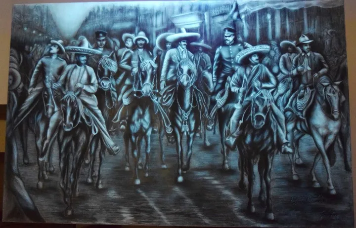 Zapatistas y Villistas, œuvre de Rafael Romero