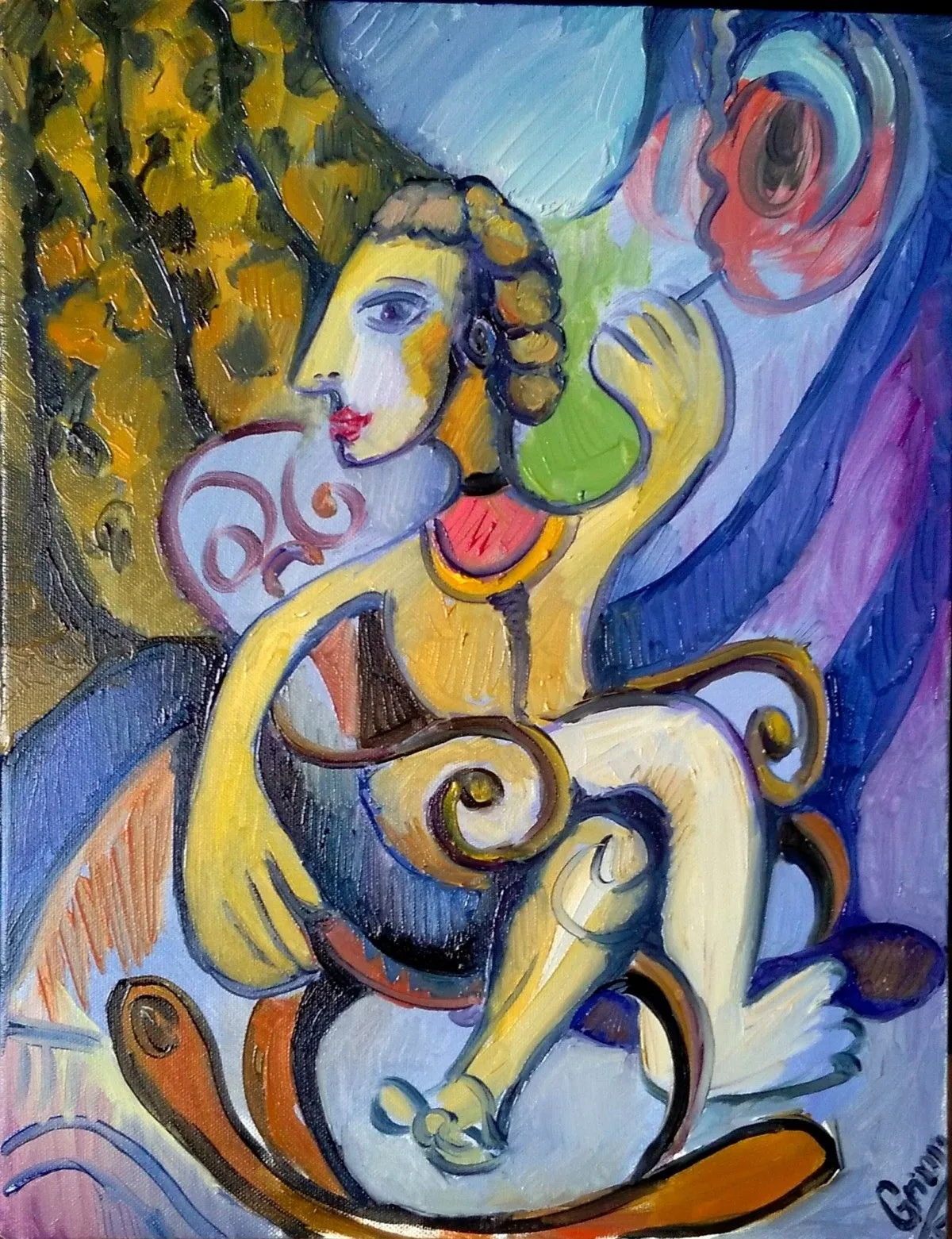 Midday dreams in a rocking chair, artwork by George Grim