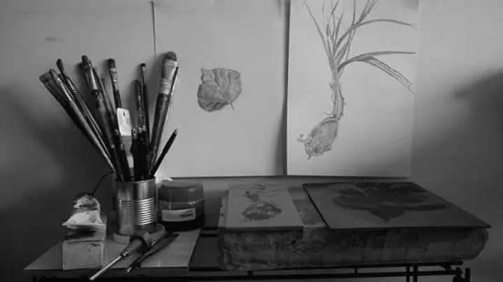 En el estudio, œuvre de enrique hernandez romero