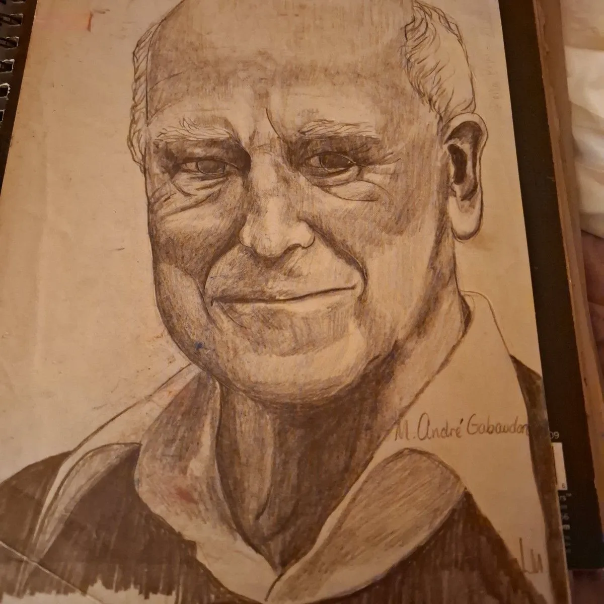 M. Andre Gabaudan, artwork by Ligia Moya