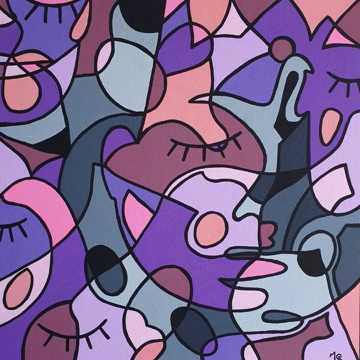 Pink face, artwork by Malisu Art