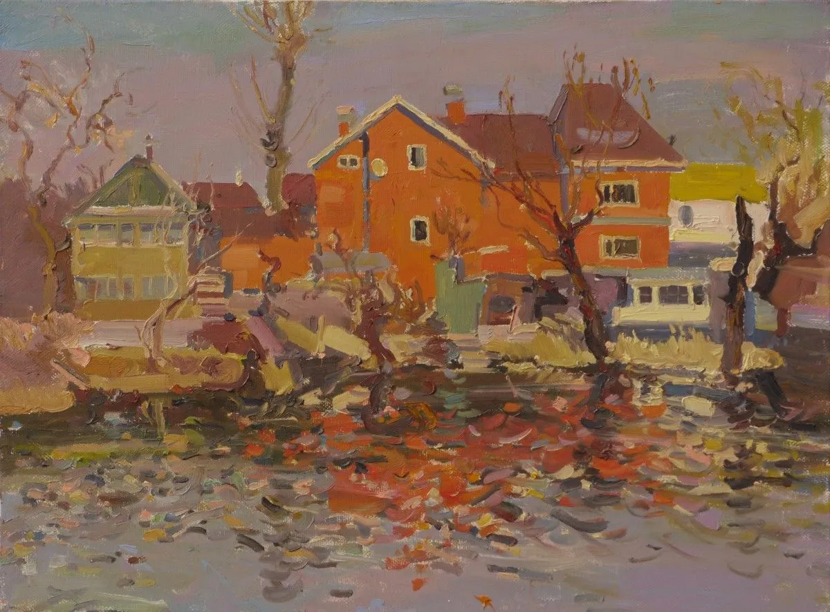 Red buildings, œuvre de Victor Onyshchenko