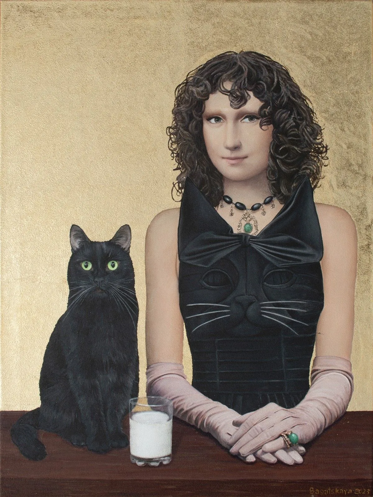 Contemporary portrait "A Glass of Milk", œuvre de Nataliya Bagatskaya