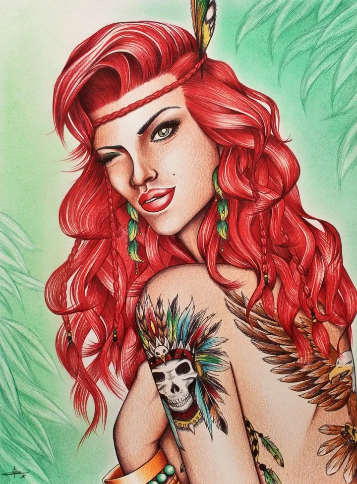 Fire Hair, artwork by Grinh VU