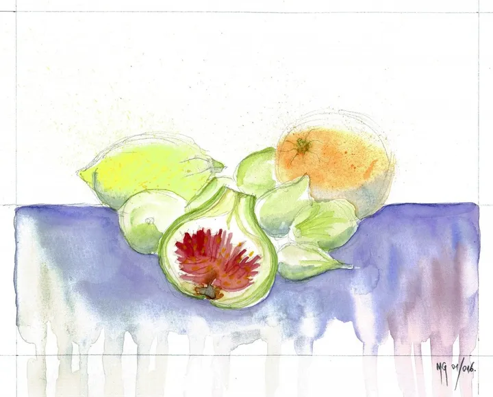 Mediterranean breakfast, artwork by Goran Martinovic