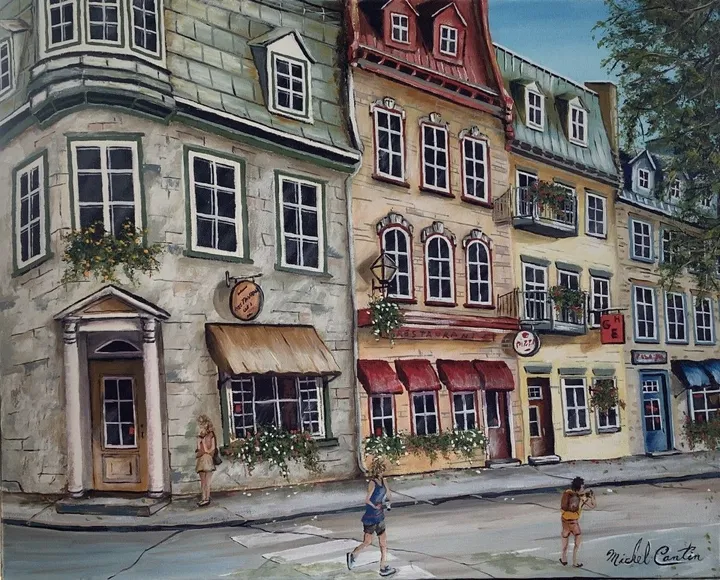 En vacances rue St-Louis, artwork by Michel Cantin