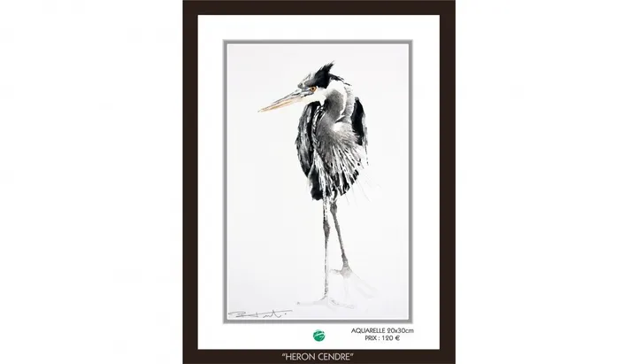 HERON CENDRE, œuvre de Pierre Frutschi