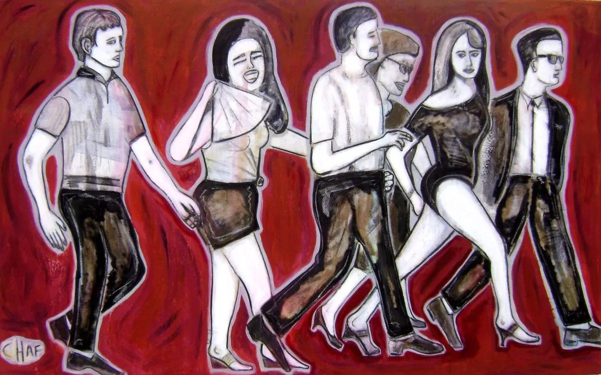 crossing the town, artwork by Marcus Schaaf