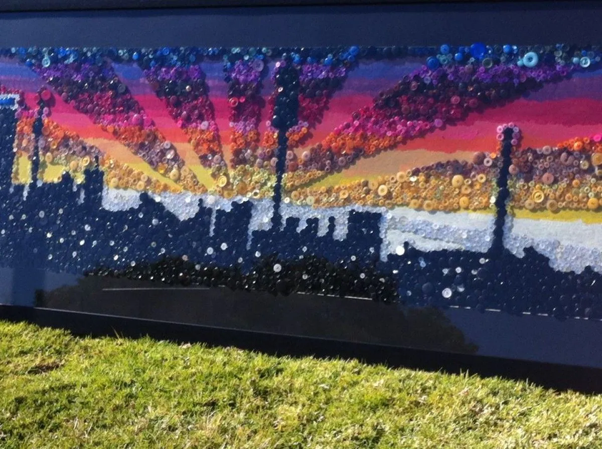 Johannesburg skyline, artwork by Cathy Cowan