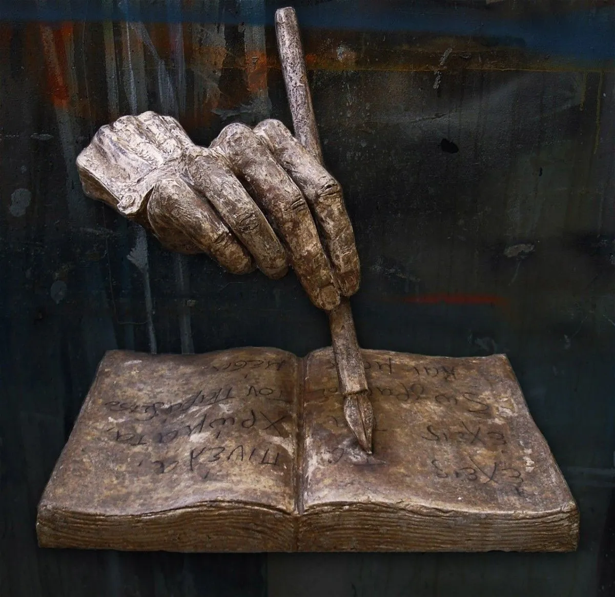 Hommage a Nikos Kazantzakis (ecrivain grec), œuvre de Kostas Pagomenos