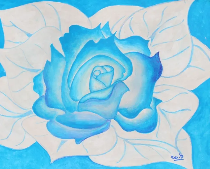 Rose bleue, artwork by Corinne Brossier