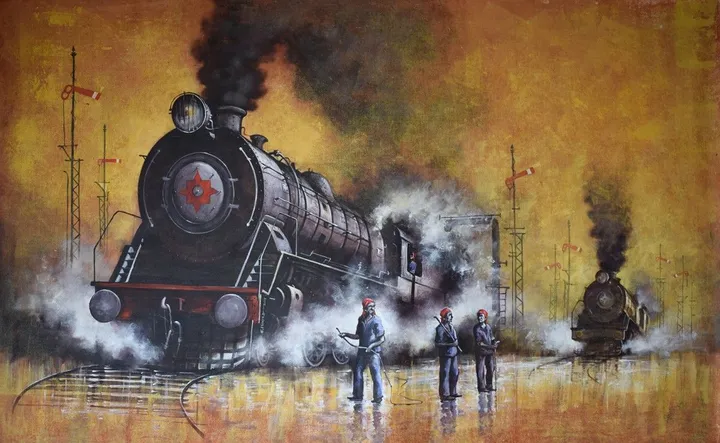 Nostalgia of Steam Locomotives_35, œuvre de Kishore Pratim Biswas