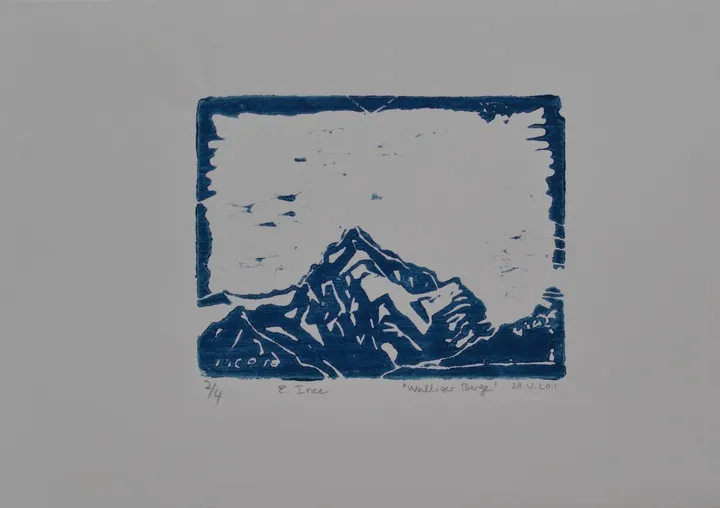 the mountain in Switzerland (Wallis), artwork by Ersin Lübbe-ince