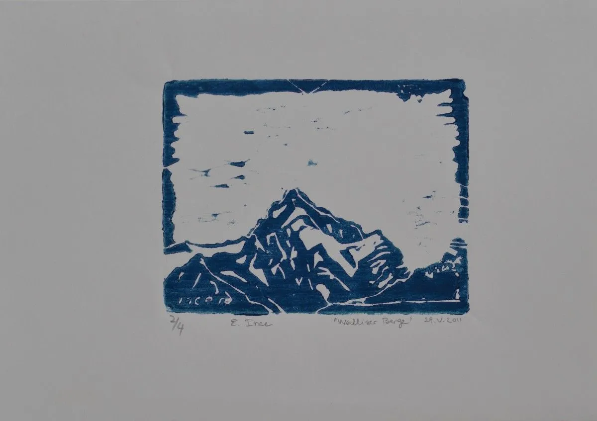 the mountain in Switzerland (Wallis), artwork by Ersin Lübbe-ince