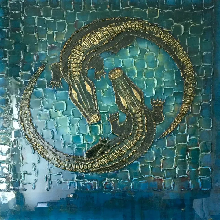 Funtumfunefu Denkyemfunefu, artwork by Aminata Farmo