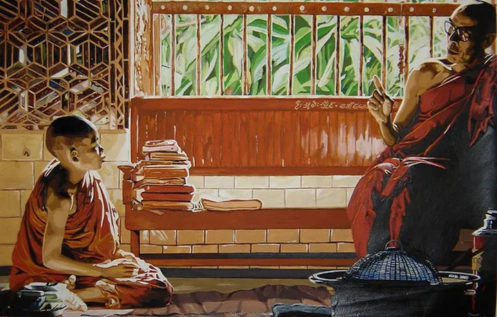 master and disciple, artwork by Peter Döme