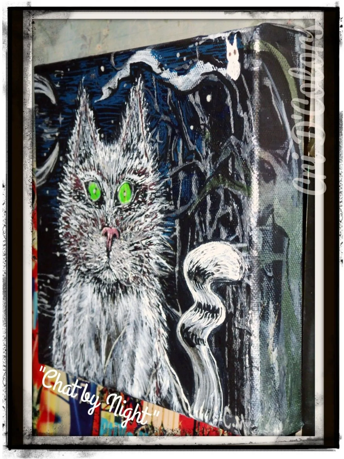 "Chat by Night", artwork by Christelle Mormanne
