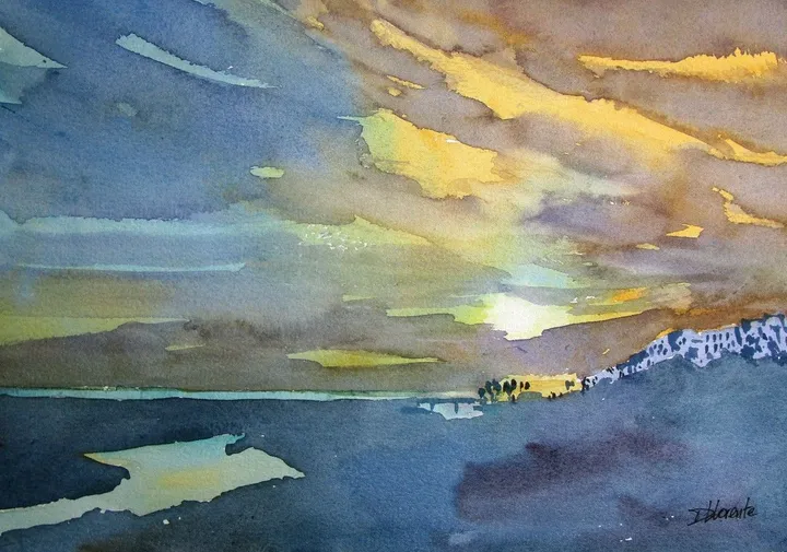 Atardecer en Conil, œuvre de Tito Llorente