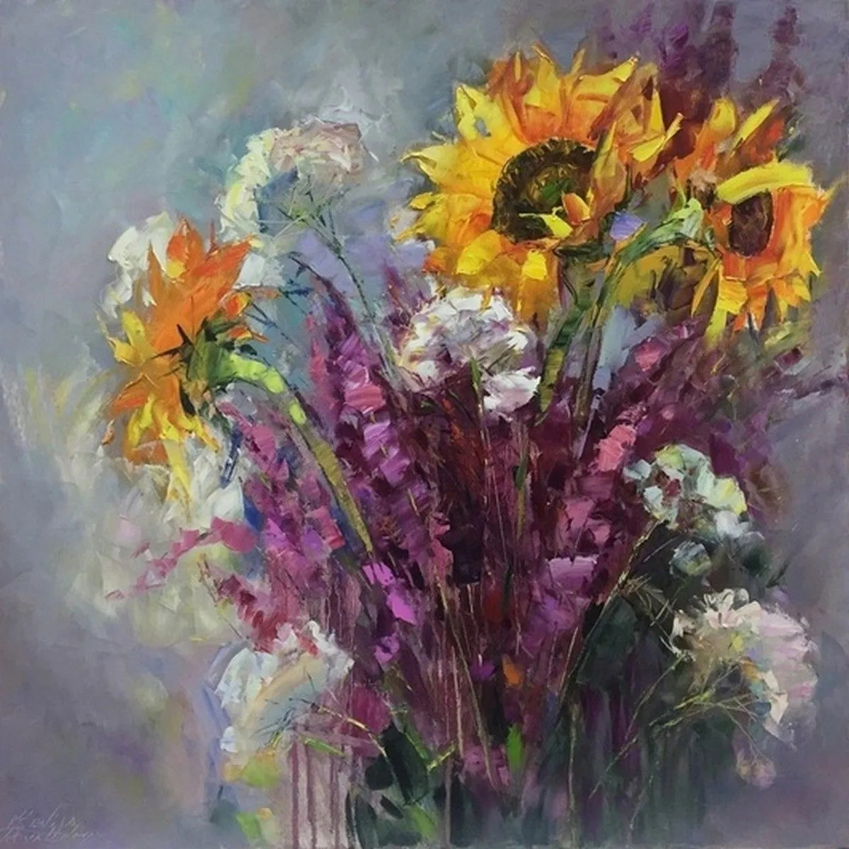 painting Sunflowers -Emotion of Freedom, artwork by Kseniya Kovalenko