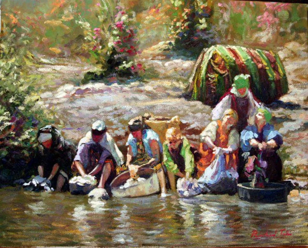 Les lavandières, œuvre de Rachid TALBI
