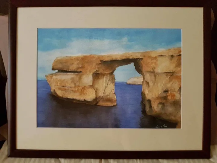 Never Forgotton Dwejra Rock, artwork by Simon Pulo