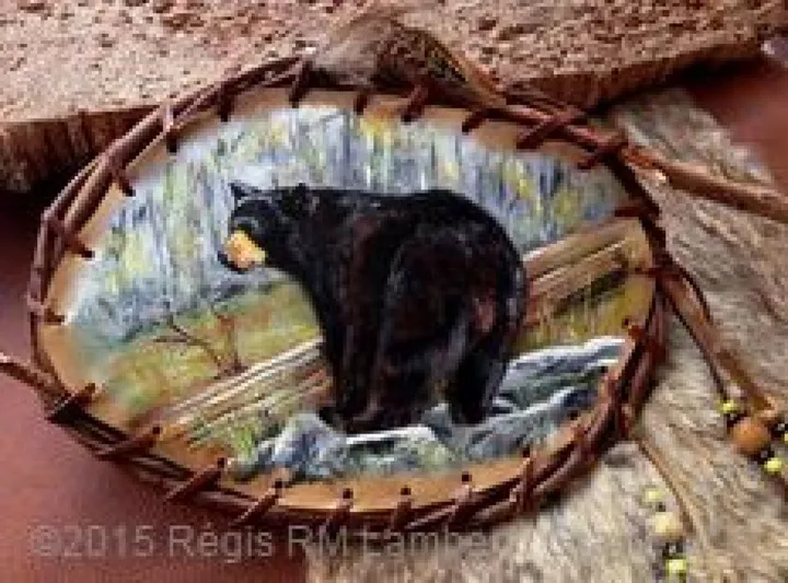Bear mandella - Bouclier de protection - ours  (M 150801), artwork by Indian Héritage Arts GrayWolf