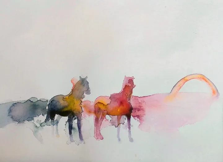 Wild Horses and a Rainbow, artwork by marija colic