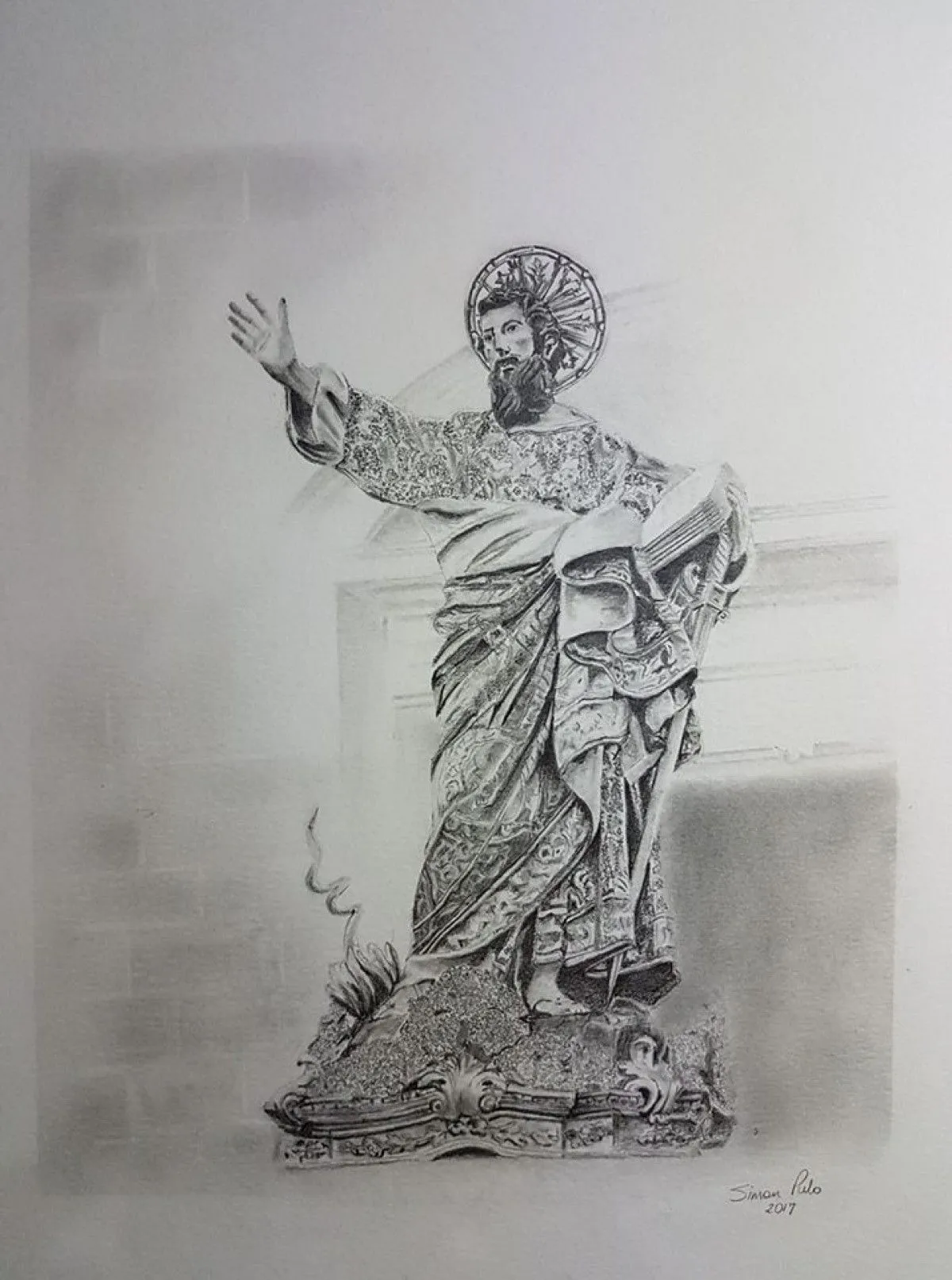 Statue of St Paul Safi Malta, œuvre de Simon Pulo