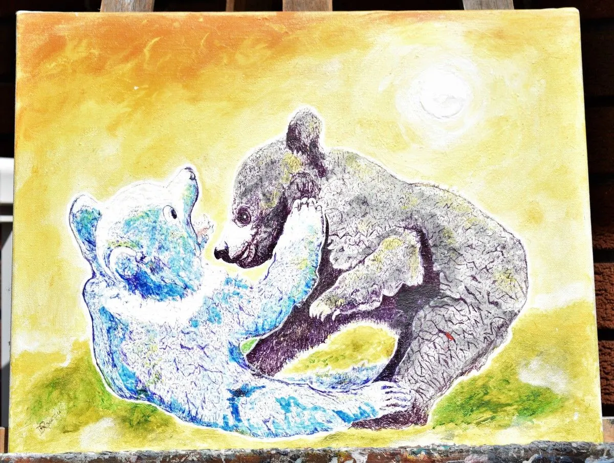 Jeux d'ours, œuvre de Denis Roucau
