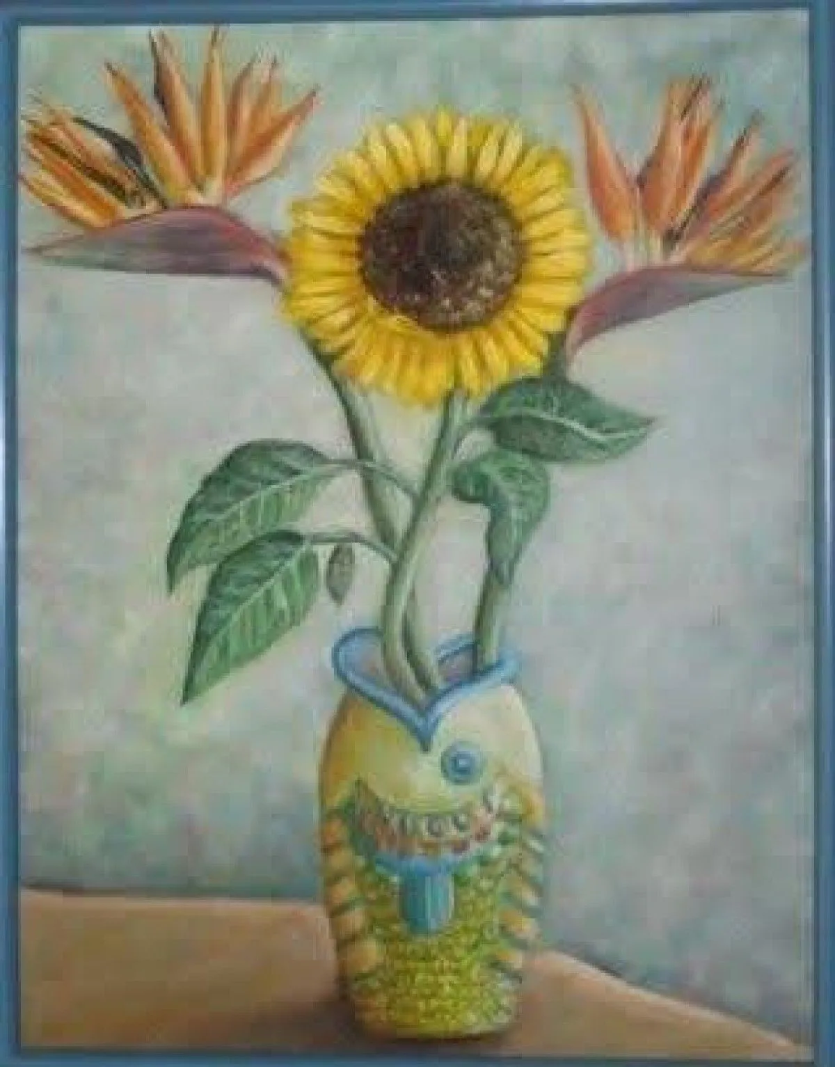 Mexican flowers, artwork by Ligia Moya