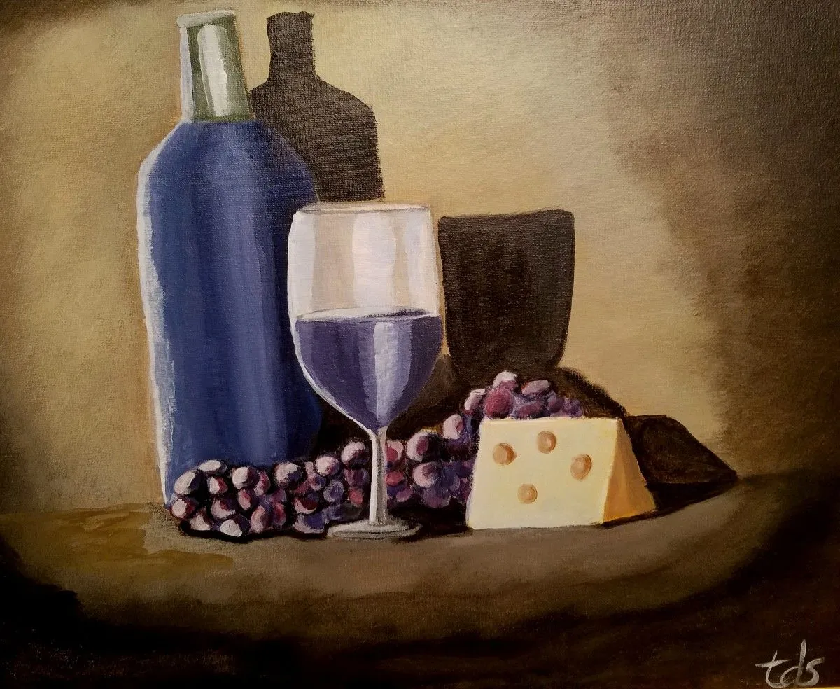 "Wine and Cheese", œuvre de Taryn Simpson