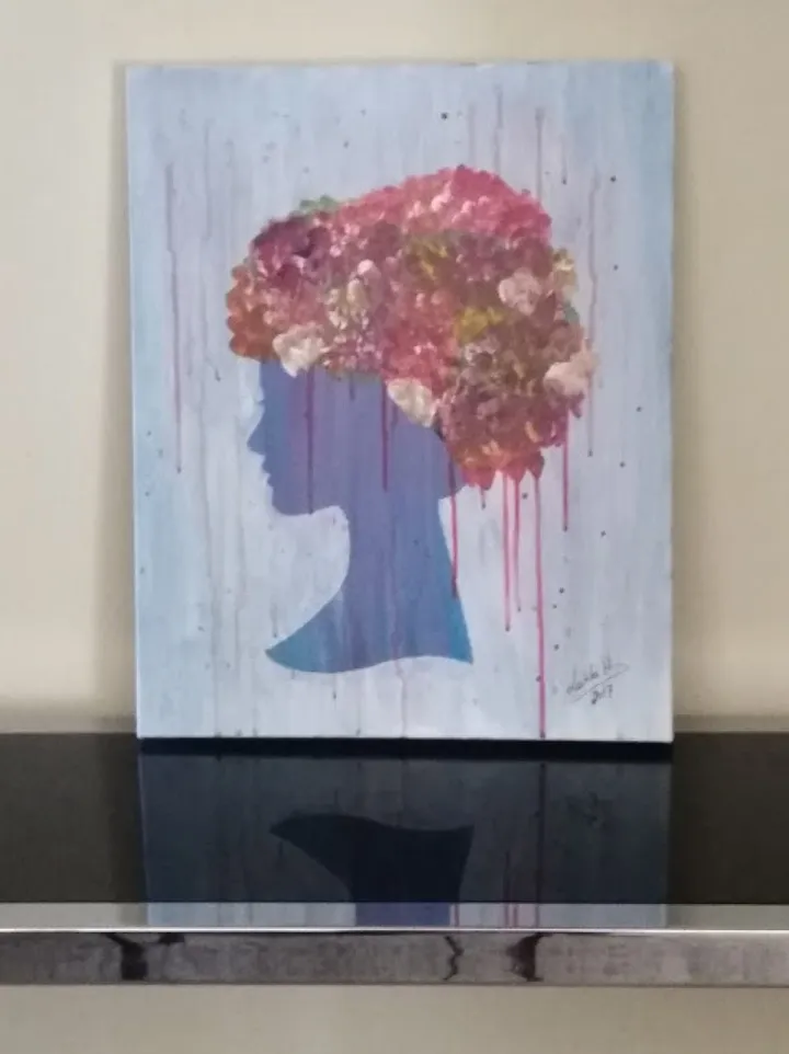 Lady in Blue, œuvre de Latifa El hachem