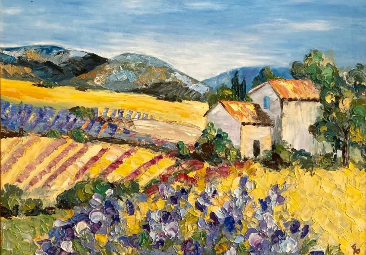 Lavender Fields of Povence, artwork by Maryna Christenko