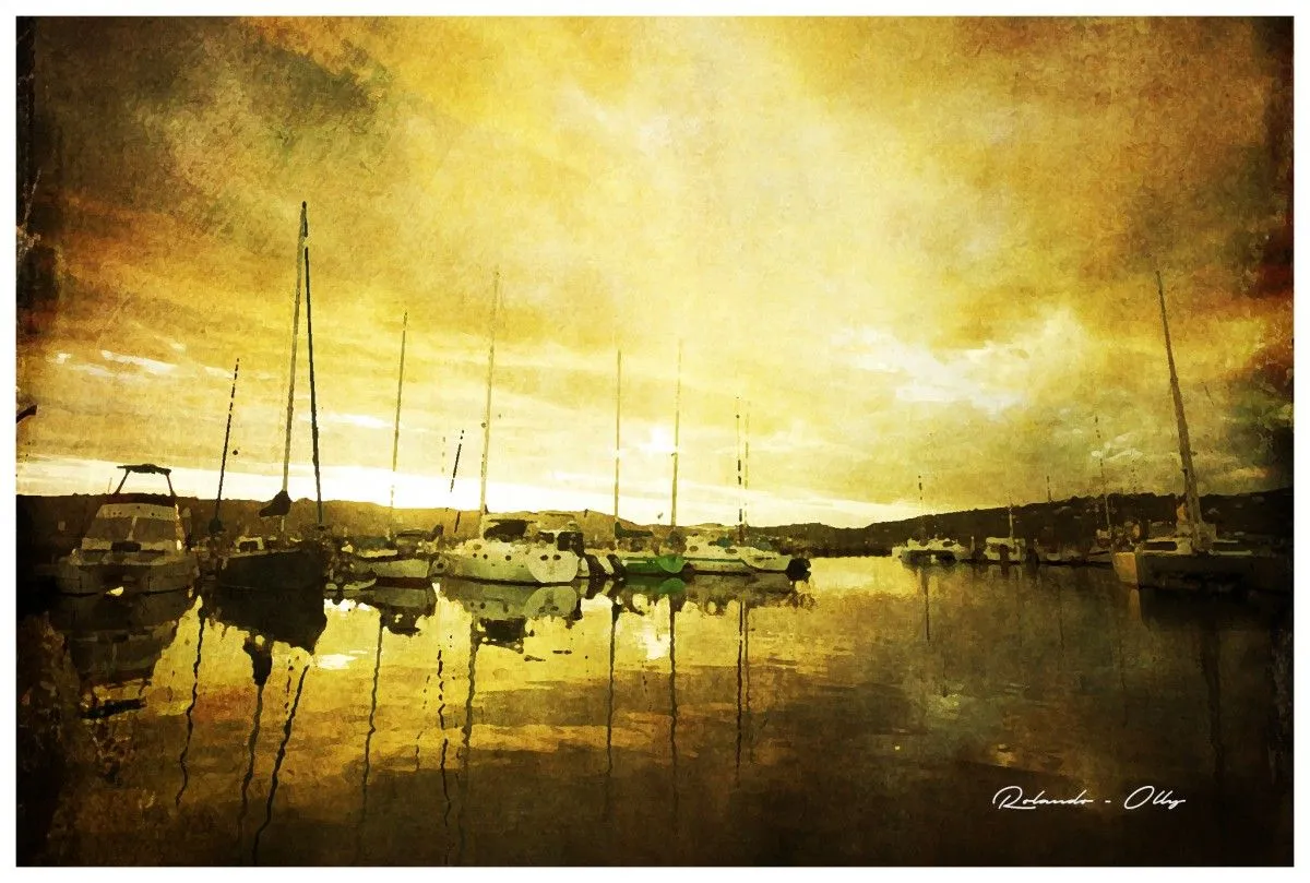 Knysna harbour, artwork by rolando olly
