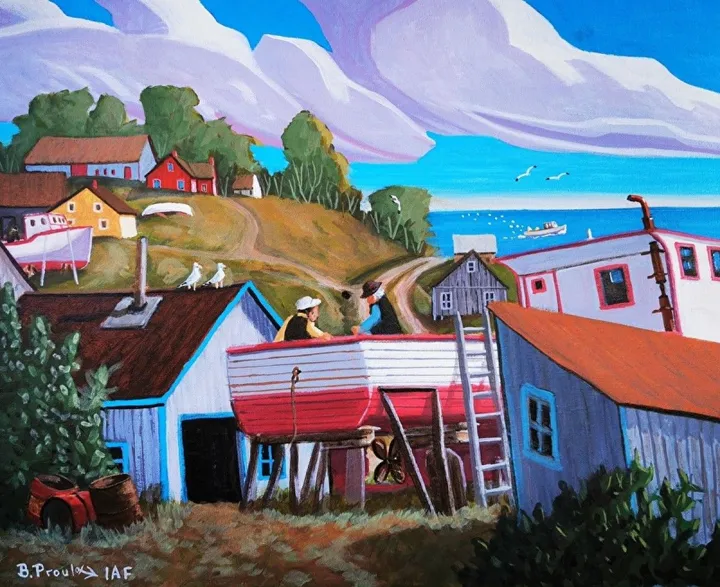 Y'est encore ben bon c'bateau- là , l'jeune!, artwork by Bernard Proulx