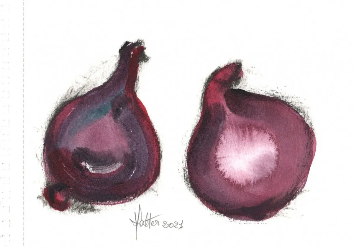 Oignons rouges, œuvre de Alain HALTER