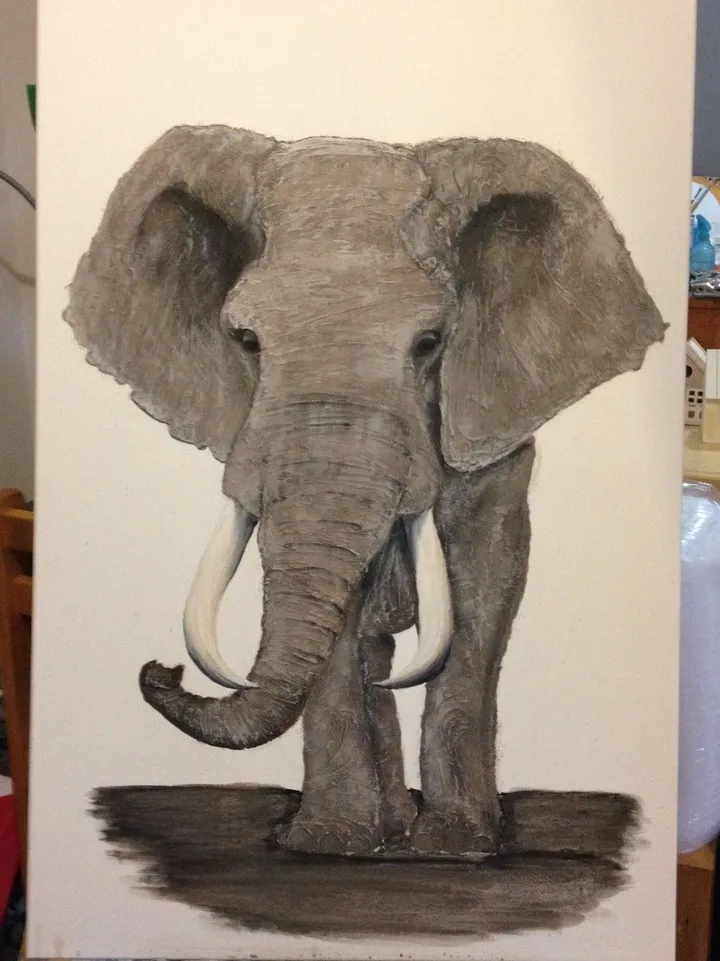 éléphant, artwork by Annie RAX Houle