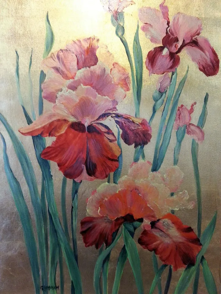 Bearded Iris's, œuvre de Giorann Henshaw