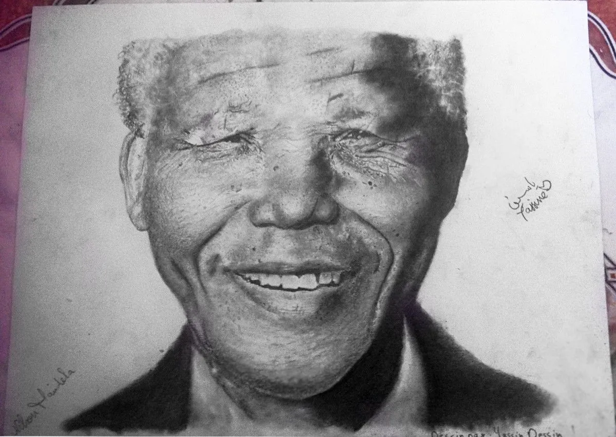 Portrait Mandela, œuvre de Yas Sin