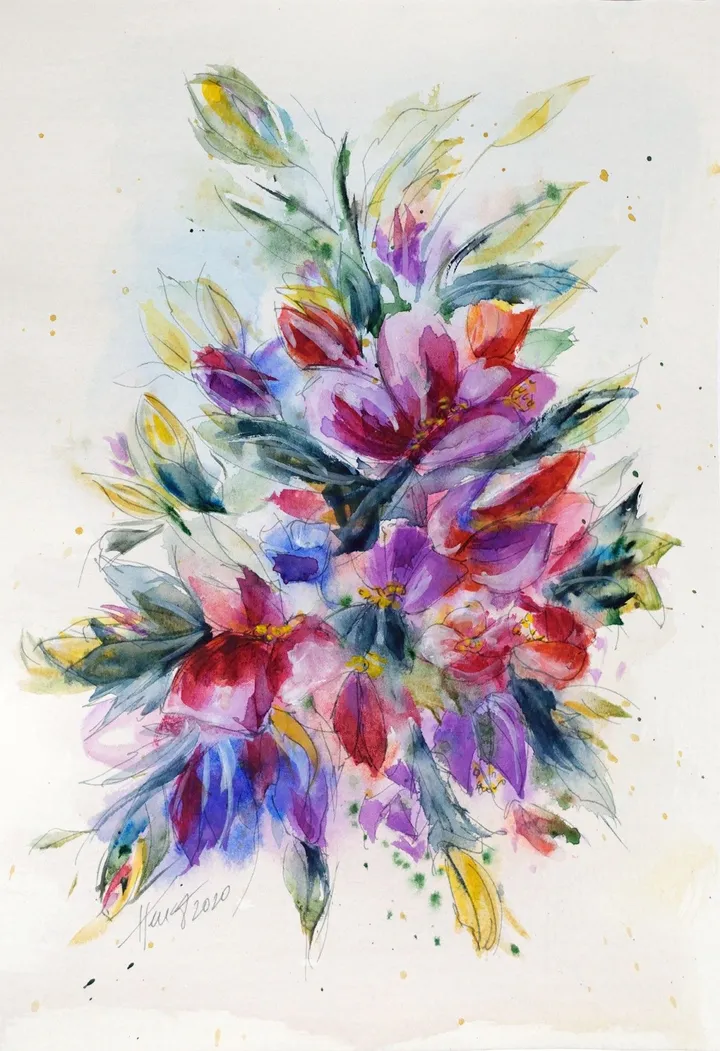 Purple flowers, œuvre de Aniko Hencz